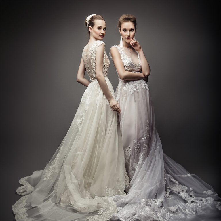 Zwei Bräute im Fotostudio Wien, Hochzeitsfotografie